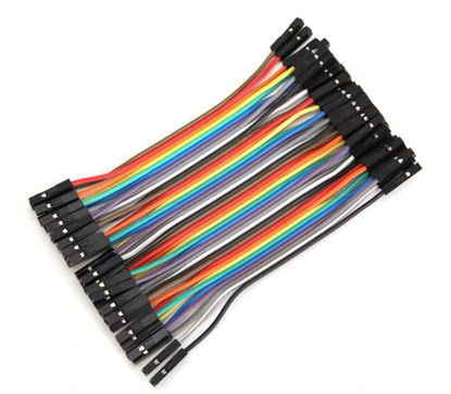 Picture of California JOS 40 PCS 10 cm (4 inch) Breadboard Jumper Wires Wire Length Optional Dupont Cable Assorted Kit Female to Female Multicolored Ribbon Cables