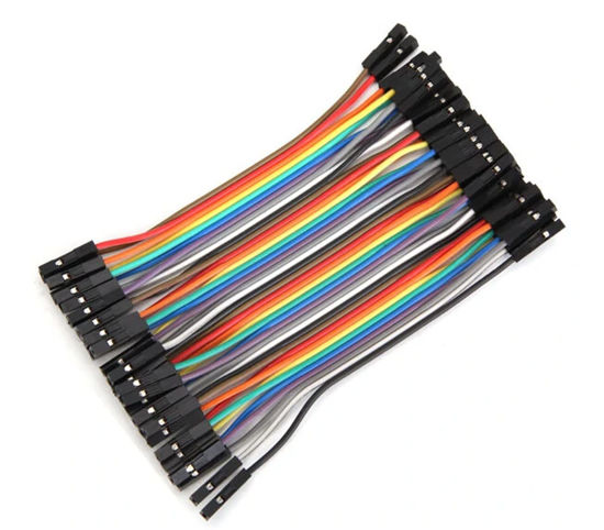 Picture of California JOS 40 PCS 10 cm (4 inch) Breadboard Jumper Wires Wire Length Optional Dupont Cable Assorted Kit Female to Female Multicolored Ribbon Cables