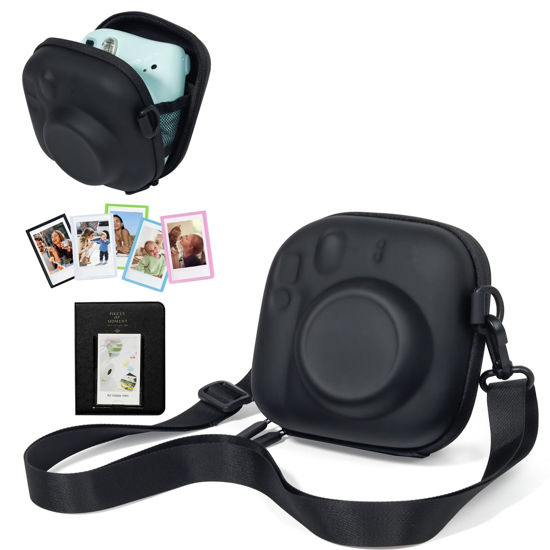 Picture of CAIYOULE Camera Case for Fujifilm Instax Mini 12/11/ SE/99/90/7+ Evo fuji Instant Camera Bag and Mini 3 inch Photo Album and Magnetic Pocket Picture Frame ，No Camera，Black