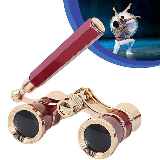 Picture of Yourelexit® Opera Glasses Binoculars 3X25 Lorgnette Theater Optical BK9 Glasses Mini Compact Lightweight Built-in Foldable Adjustable Handle Vintage for Adults Kids Women in Musical Concert Cinema