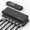 Picture of Fosmon 5-Port HDMI 4K Switch with Remote, Support 4K@60Hz HDCP 2.2 High Speed 18Gbps 5 in 1 Out Auto-Switching 5x1 HDMI 2.0 Switcher Splitter Hub Compatible with PS5, Xbox X, Apple TV
