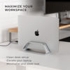 Picture of HumanCentric Vertical Laptop Stand for MacBook, Compatible with MacBook Pro Stand, MacBook Air Stand, Laptop Holder for Apple Laptop Desk Stand, Aluminum Laptop Vertical Stand, Silver MacBook Stand