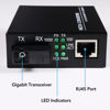 Picture of A Pair 2 Pack SC Single Mode Gigabit Ethernet Media Converter 10/100/1000Mbps Bi-Directional Single SC Fiber Ethernet Transceiver up to 20km RJ-45 Port 10/1000Base-TX to 1000Base-FX 1310-nm