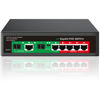 Picture of STEAMEMO 8 Port Gigabit Ethernet Unmanaged PoE Switch, 4 Gigabit PoE+ @65W Built-in Power, 2 Uplink Gigabit Port + 2 SFP Slot, VLAN Mode, 802.3af/at, Desktop/Wall-Mount, Plug & Play