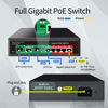 Picture of STEAMEMO 8 Port Gigabit Ethernet Unmanaged PoE Switch, 4 Gigabit PoE+ @65W Built-in Power, 2 Uplink Gigabit Port + 2 SFP Slot, VLAN Mode, 802.3af/at, Desktop/Wall-Mount, Plug & Play