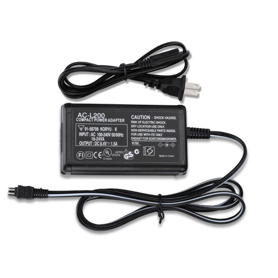 Picture of AC-L200 AC Power Adapter Charger Compatible Sony Handycam Camcorder DCR-SX40 DCR-SX41 DCR-SX44 DCR-SX45 SX60 SX63 SX65 SX83 SX85 DCR-CX190 HDR-CX210 HDR-CX220 CX330 CX380 CX390 CX625 CX230 CX675