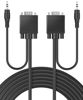 Picture of Fosmon (25 FT) VGA/SVGA/UXGA Monitor Cable with 3.5mm Audio Jack (Male to Male) - Support High Video Resolution for LCD LED Monitor HDTV Projector