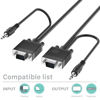 Picture of Fosmon (25 FT) VGA/SVGA/UXGA Monitor Cable with 3.5mm Audio Jack (Male to Male) - Support High Video Resolution for LCD LED Monitor HDTV Projector