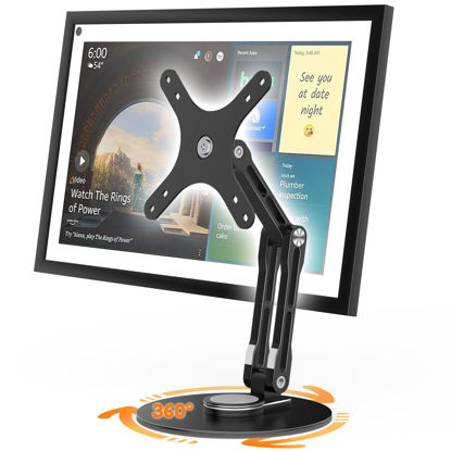 Picture of YCNEW Swivel and Tilt Stand for Echo Show 15, Portable Monitor Stand, Three-Hinge Adjustable Angle and Height with 360° Rotation Base, Supports Switching Between Landscape and Portrait Screens(Black)