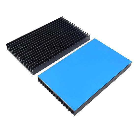 Picture of 2Pcs Aluminum Heatsink Kit 100x60x10mm/ 3.94“x2.36“x0.39“ inch + Thermal Conductive Adhesive Tape Cooler Heat Sink for Cooling SSD Smartphones Routers Hard Drives LED Panel (16 Pins)