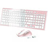 Picture of Wireless Keyboard Mouse Combo, USB Type C Rechargeable Slim Silent Keyboard Mouse, Compact Full-Size Keyboard with Number Pad and Cover for Windows, macOS, PC/Computer/Laptop - Rose Gold