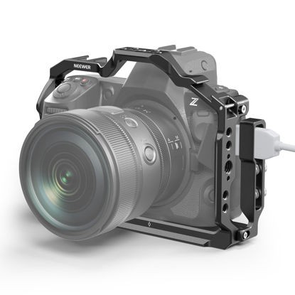 Picture of NEEWER Z8 Camera Cage with HDMI Cable Clamp, NATO Rail, Quick Release Arca Type Base, Anti Twist Screws, Protective Aluminum Video Rig Compatible with Nikon Z8 DJI RS 2 RSC 2 RS 3 Pro Gimbal, CA041