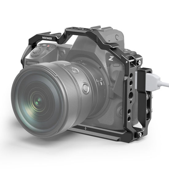 Picture of NEEWER Z8 Camera Cage with HDMI Cable Clamp, NATO Rail, Quick Release Arca Type Base, Anti Twist Screws, Protective Aluminum Video Rig Compatible with Nikon Z8 DJI RS 2 RSC 2 RS 3 Pro Gimbal, CA041