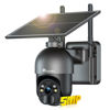 Picture of Ctronics 5MP Solar Security Camera Outdoor Wireless, 6W Solar Panel, Sound-Light Alarm, PC/Phone Remote Control, Color Night Vision, PIR Human Detection, 128 TF/Cloud/FTP Storage