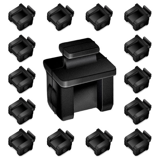 Picture of SFP-B SFP Port Dust Cover Anti-Dust Caps Silicone Protector Plugs for Ethernet SFP Port,Black, 50pcs,14mmx12mmx17mm