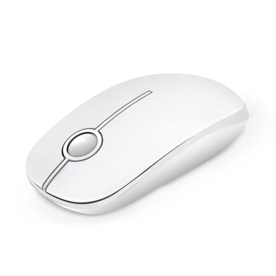 Picture of VssoPlor Wireless Mouse, 2.4G Slim Portable Computer Mice with Nano Receiver for Notebook, PC, Laptop, Computer (Pure White)