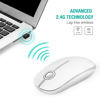 Picture of VssoPlor Wireless Mouse, 2.4G Slim Portable Computer Mice with Nano Receiver for Notebook, PC, Laptop, Computer (Pure White)