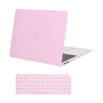 Picture of MOSISO Compatible with MacBook Air 13 inch Case 2022 2021 2020 2019 2018 Release A2337 M1 A2179 A1932 Touch ID, Plastic Hard Shell Case & Keyboard Cover for MacBook Air 13.3 inch Case, Clear Pink