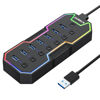Picture of ZIUMIER USB 3.0 Hub,7 Ports USB Expander with RGB LED Strip for MacBook, Mac Pro, Mac Mini, iMac, Surface Pro, XPS, PC, Flash Drive, Mobile HDD