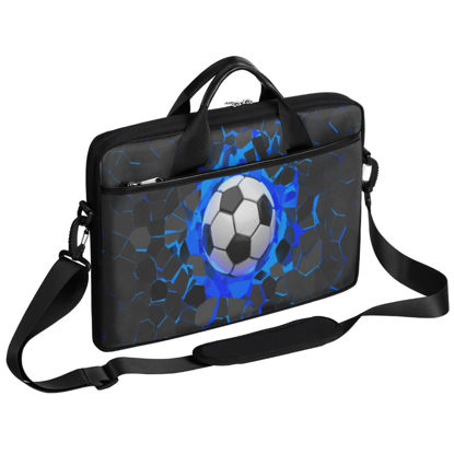 Picture of 3D Soccer Laptop Case Bag for Boys Men,15.6 inch Messenger Shoulder Bags,Water Resistant Notebook Computer Bag Briefcase Sleeve Carrying for Work,School