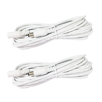 Picture of LitaElek 2pcs 1m 3.3ft DC Extension Cable 12V Extension Cord DC 5V-24V Power Cord 5.5mm x 2.1mm DC Jack Plug Adapter Male to Female for Car Monitor, CCTV Camera, LED Strip, etc., White