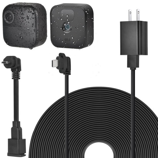 Picture of Weatherproof 30ft/9m Power Cable for Blink Outdoor 4 (4th Gen), Blink Outdoor/Indoor (3rd Gen)&Blink XT/XT2, Flat Extension Charger Cable with Adapter, Including Extra Type C to Micro USB Adapter