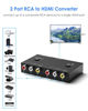 Picture of 2 Port RCA to HDMI Converter, Dual AV to HDMI Converter Supports 16:9/4:3 Composite to HDMI Adapter Support 1080P PAL/NTSC Compatible with Sega/Xbox/PS1/PS2/PS3/WII/N64/VHS, VCRs, and DVD Players