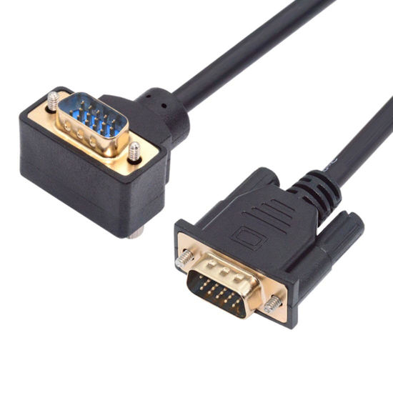 Picture of chenyang VGA Cable,VGA SVGA D-Sub HDB15Pin Male to Male 90 Degree Down Angled Video Graphics Array Cable Adapter 3.28FT/1.0M for Monitor/Projector/Graphics