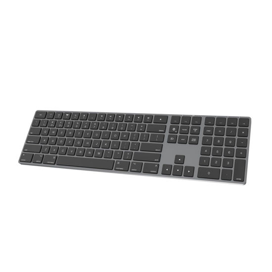 Picture of Bluetooth Slim Keyboard for Mac, Aluminum Rechargeable Keyboard Wireless, Low-Profile Silent Flat Key Compatible with Apple iMac, MacBook, Mac and iOS, Full Size - Space Gray