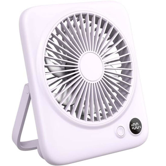 Picture of FWTBOOM Compact USB Desk Fan 3 Speeds Portable Table Fan with Strong Airflow Small Cooling Personal Mini Fan for Home Office Bedroom Dorm Travel Indoor Outdoor Summer (Purple)