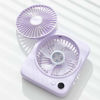 Picture of FWTBOOM Compact USB Desk Fan 3 Speeds Portable Table Fan with Strong Airflow Small Cooling Personal Mini Fan for Home Office Bedroom Dorm Travel Indoor Outdoor Summer (Purple)