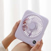 Picture of FWTBOOM Compact USB Desk Fan 3 Speeds Portable Table Fan with Strong Airflow Small Cooling Personal Mini Fan for Home Office Bedroom Dorm Travel Indoor Outdoor Summer (Purple)