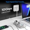 Picture of Powered USB 3.2 Hub 10Gbps,7 Port USB Data Hub USB Splitter with 4 USB 3.2 Gen2 Data Ports,3 Fast Charging Ports,30W Power Adapter,Type A & C Cable, Aluminum Powered USB C Hub for Computer,PC,Laptop
