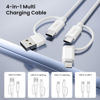 Picture of Basesailor Car Charger Cable for iPhone 16 15 Pro,4-in-1 Universal USB C Charging Cord 6.6FT for AirPods 4/4th Generation,60W Multi Charger Cord with USB C/Lightning Adapter for CarPlay,iWatch,S25 S24
