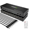 Picture of HDMI KVM Switch, 8 in 1 Out USB 2.0 HDMI KVM Switcher Box Support 4K@30Hz for 8 PC Share Keyboard and Mouse, Compatible with Windows/Linux/Mac System etc