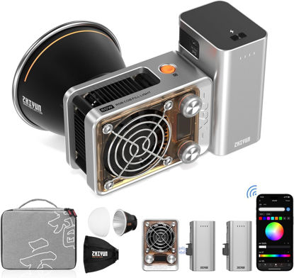 Picture of ZHIYUN Molus X60 RGB Pro [Official] 60W RGB Video Light with Grip Battery*2, Portable COB Photography Lighting on Camera, APP Control•CRI 95•TLCI 98•15 Scenes for Shooting/Portrait/Filming, USB-C