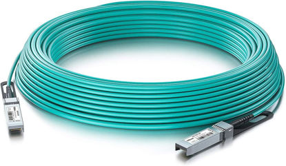 Picture of 10G SFP+ AOC Cable - 10GbE SFP+ to SFP+ Active Optical Fiber Cable, OM3 MMF Direct-Attach Fiber Assemblies with SFP+ connectors for Cisco SFP-10G-AOC7M, Ubiquiti UniFi, Supermicro, Mikrotik, 7-Meter