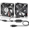 Picture of GDSTIME Dual 80mm USB Fan 80mm x 25mm 5V for Receiver DVR Playstation Xbox Computer Cabinet Cooling