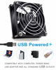 Picture of GDSTIME Dual 80mm USB Fan 80mm x 25mm 5V for Receiver DVR Playstation Xbox Computer Cabinet Cooling