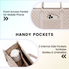 Picture of LOVEVOOK Laptop Bags for Women, 15.6 inch Waterproof Work Tote Bag with Clutch, Professional Teacher Computer Purse Lightweight Shoulder Bag Travel, Gray pink