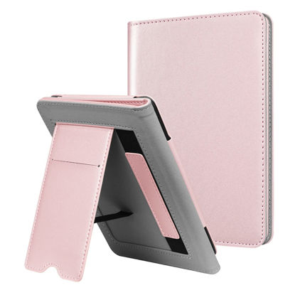 Picture of Fintie Stand Case for 6" Kindle Paperwhite (Fits 10th Generation 2018 and All Paperwhite Generations Prior to 2018) - Premium PU Leather Sleeve Cover with Card Slot and Hand Strap, Rose Gold