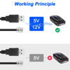 Picture of MEIRIYFA Radar Detector Power Cable,USB 5V to 12V RJ11 Radar Detectors Replacement Power Cord Step Up Boost Adapter Cable w/RJ-11 Telephone Connector(1.5M)