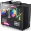 Picture of Micro ATX Case, MATX PC Case for ITX MATX Motherboard, 2X 120mm ARGB Fans Preinstalled, Tempered Glass, Magnetic Dust Filters, Fully Ventilated Airflow, Mini PC Case with USB3.0