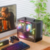 Picture of Micro ATX Case, MATX PC Case for ITX MATX Motherboard, 2X 120mm ARGB Fans Preinstalled, Tempered Glass, Magnetic Dust Filters, Fully Ventilated Airflow, Mini PC Case with USB3.0
