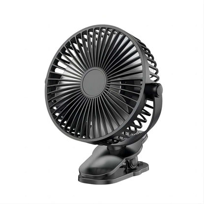 Picture of KONPWAY Compact Clip on Fan Battery Operated, 5000mAh 6 Inches Portable Personal Fan for Outdoors, Baby Stroller,Car Seat,Gym - Black