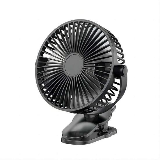 Picture of KONPWAY Compact Clip on Fan Battery Operated, 5000mAh 6 Inches Portable Personal Fan for Outdoors, Baby Stroller,Car Seat,Gym - Black