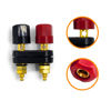 Picture of 2Pcs Banana Plug Jack 2-Way Gold Plated Terminal Binding Post Power Amplifier Insulated
