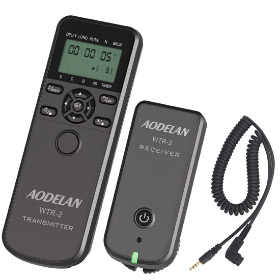 Picture of AODELAN Wireless Intervalometer Timer Remote Control, Long Exposure Shutter Release for Sony A99 A77II A77 A33 A55 A57 A100 A200 A500 A850; Replaces Sony RM-L1AM Cable