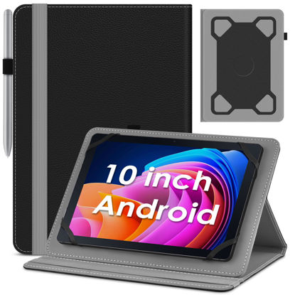 Picture of DETUOSI Universal 10 Inch Tablet Case,10.1 Inch Android Tablet Case, Protective Folio Stand Android Case for 9.6-10.5 Inch Tablet, PU Leather Tablet Cover for 10.1 Inch Tablet Android