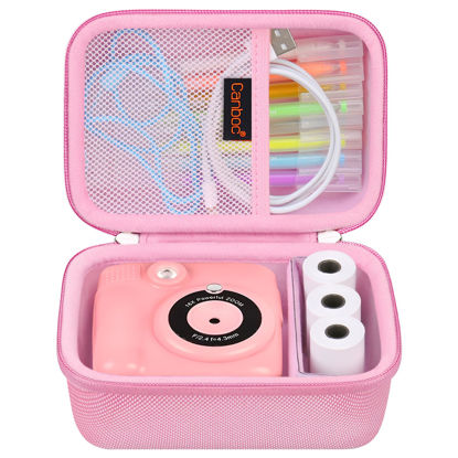 Picture of Canboc Kids Camera Case for ESOXOFFORE/masterbee/GKTZ/WEEFUN Instant Print Camera for Kids, Toddler Digital Cameras Bag fit Print Paper, Colorful Pen, USB Cable, Pink (Case Only)